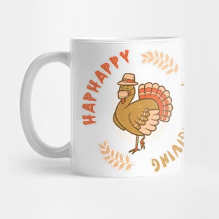 Thanksgiving Turkey Happy pattern Mug